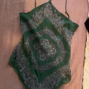 Green crop top